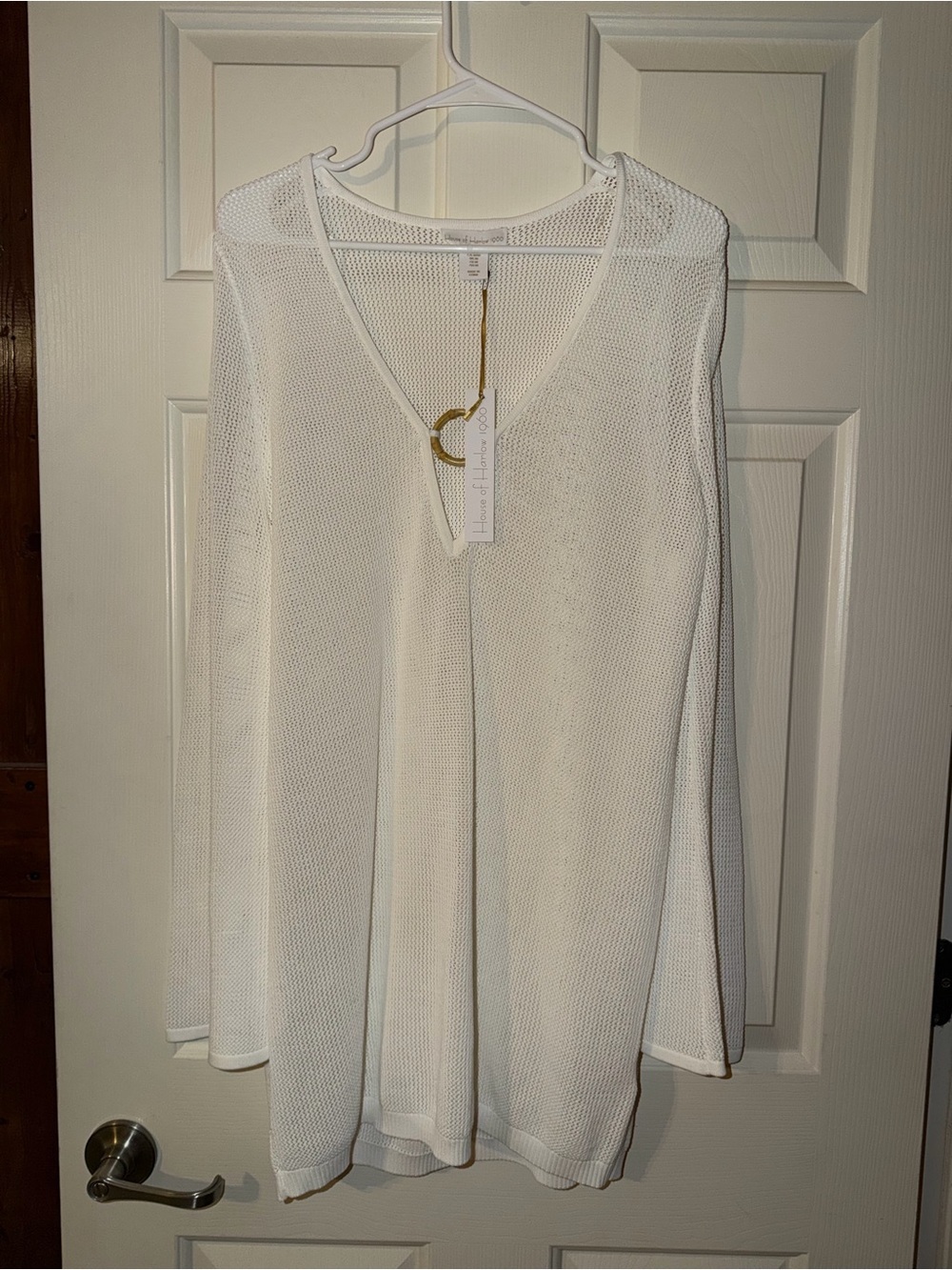 NWT House of Harlow 1960 Boho Crochet Knit Swim Cover-Up - size M